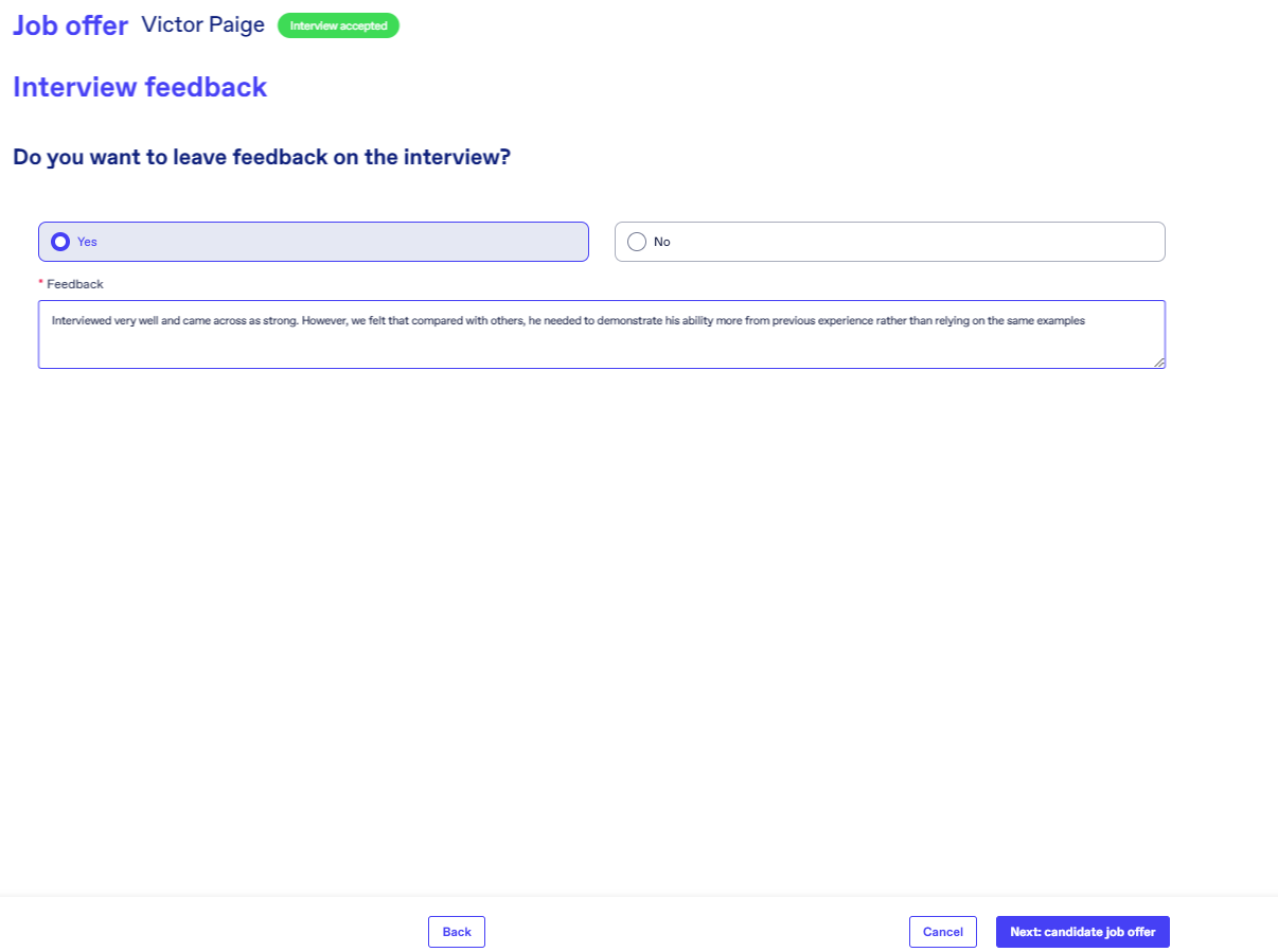 Interview feedback Interview feedback